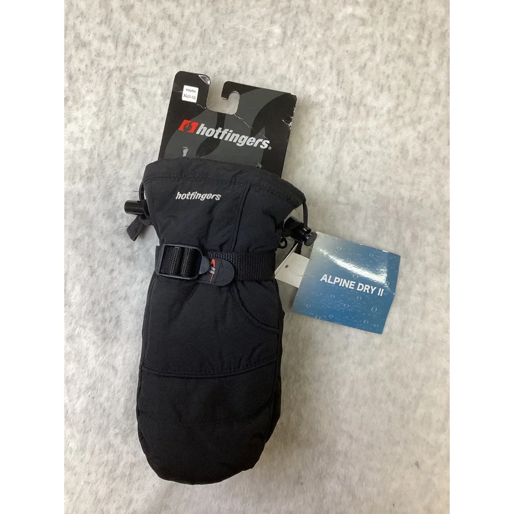 Hotfingers Rip-N-Go Junior Mitten Black Alpine Dry II Waterproof Youth XL 11-12